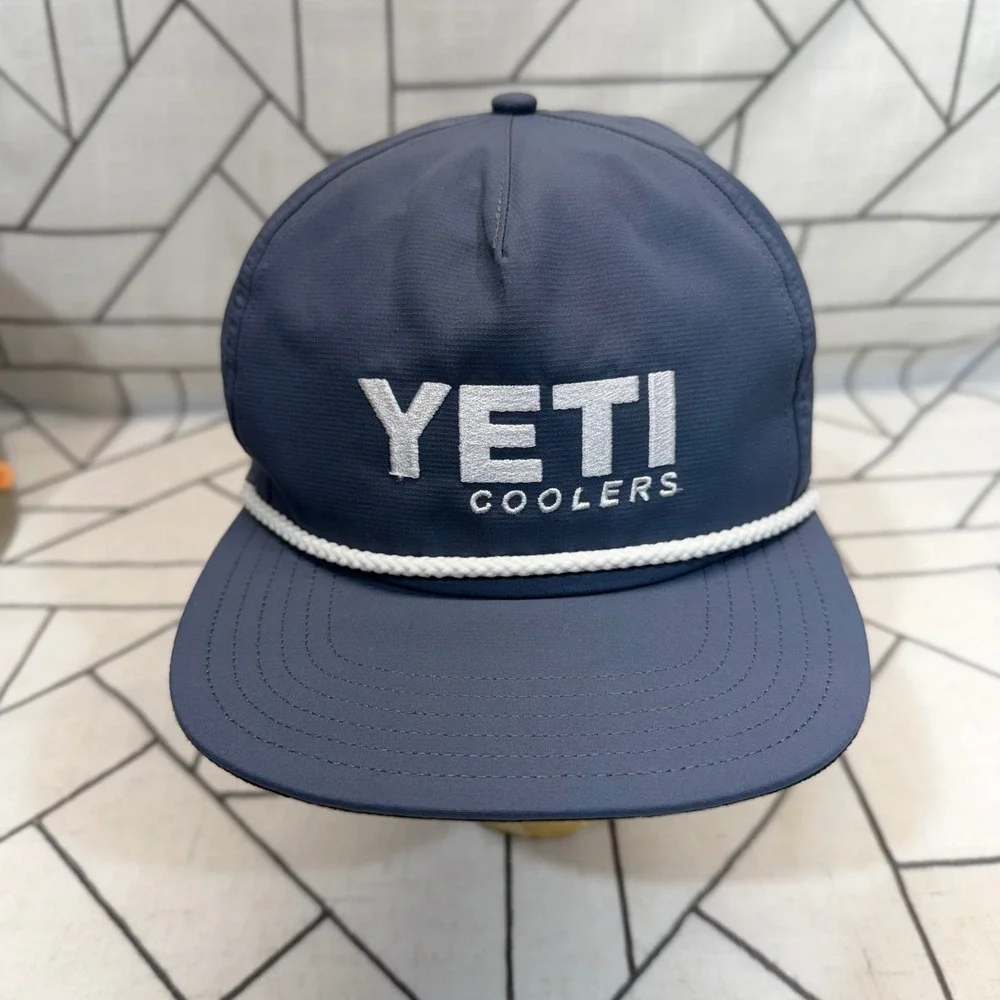 YETI Coolers Hat OS Gray Rope Snapback Embroidered Logo Cap